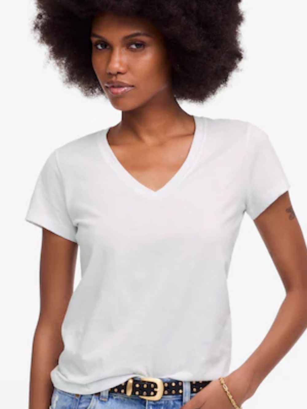 Madewell white v neck tshirt women’s size xs.